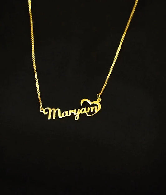 Personalized Heart Necklace – 24K Gold Plated