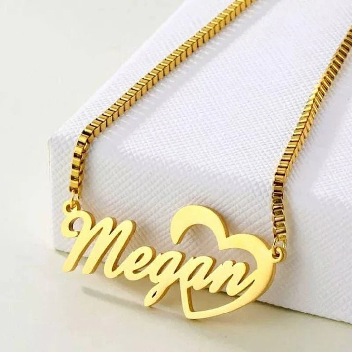 Personalized Heart Necklace – 24K Gold Plated