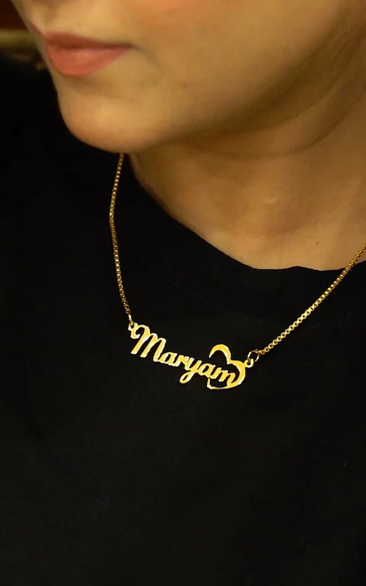 Personalized Heart Necklace – 24K Gold Plated
