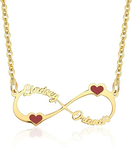 Personalized Double Name Heart Necklace