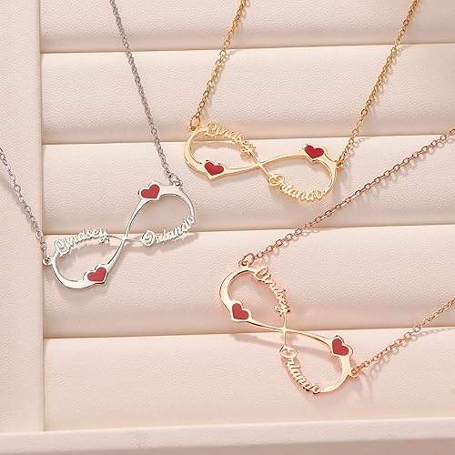 Personalized Double Name Heart Necklace